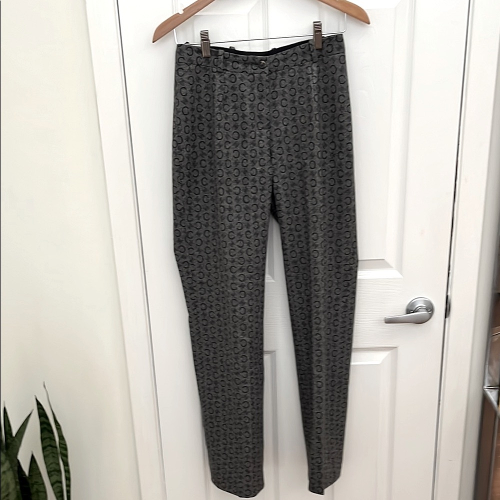 Celine Gray & Black Wool Dress Pants with Logo Size EU 38 - Picture 1 of 6